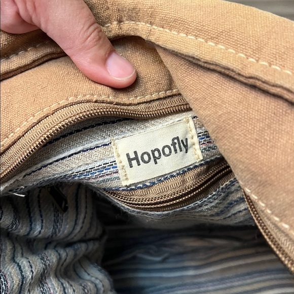 HOPOFLY BOHEMIAN CANVAS FUR LEATHER FRINGE LARGE TOTE BAG - Picture 10 of 16